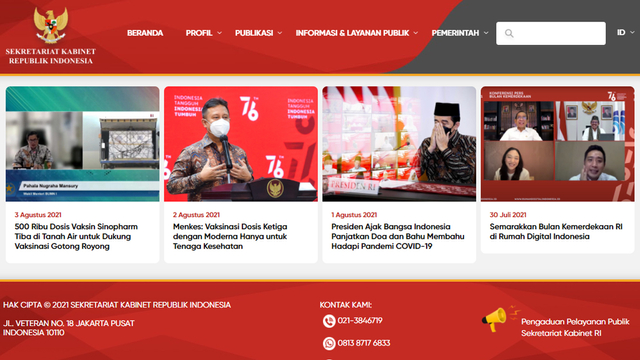 screenshot gambar situs setkab.go.id. Langkan/Kumparan