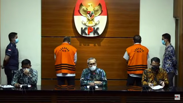 Konferensi pers KPK terkait penetapan 2 tersangka di kasus pengaturan barang kena cukai di wilayah Kabupaten Bintan 2016-2018. Foto: Dok. Istimewa