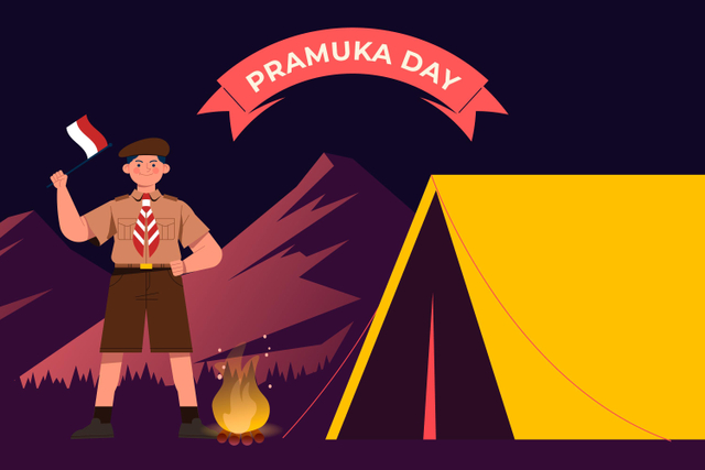 Ilustrasi sejarah hari pramuka nasional. Sumber: Freepik.com