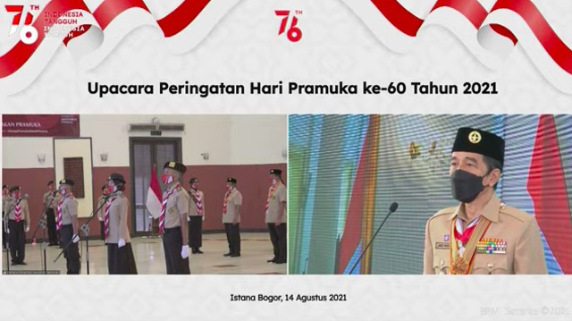 Peringatan Hari Pramuka Ke-60 Tahun 2021, Istana Kepresidenan Bogor, 14 Agustus 2021 Foto: Dok. Istimewa