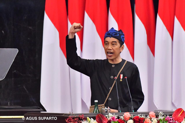 Jokowi saat Pidato Kenegaraan.  Foto: Dok. Agus Suparto