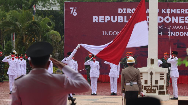 Suasana peringatan HUT ke-76 RI di kantor Gubernur Aceh. Foto: Abdul Hadi/acehkini