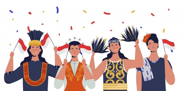 ilustrasi ragam sosial budaya Indonesia, sumber gambar: https://www.freepik.com/