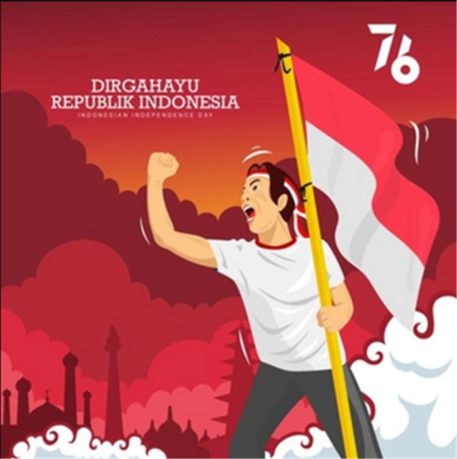 Memperingati HUT ke-76 akan kemerdekaan Indonesia. https://www.freepik.com/