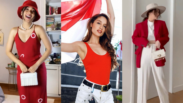 Bertema Merah Putih, Ini 7 Gaya Selebriti & Influencer Merayakan HUT ke-76 RI. Foto: dok. Instagram @ayladimitri @claurakiehl @anazsiantar