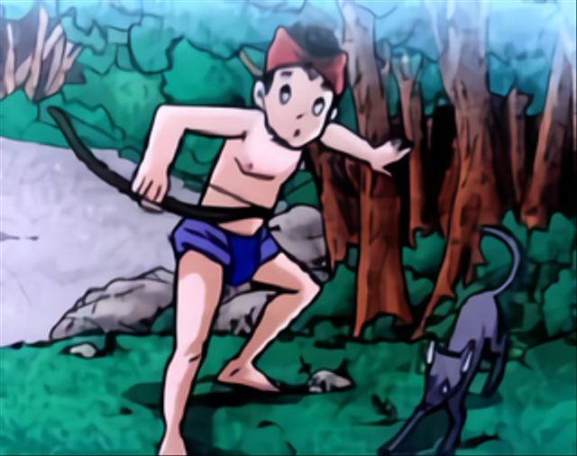 Ilustrasi Sangkuriang dan Tumang. Sumber: Flickr.com