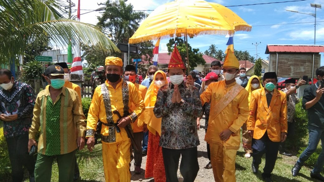 Suasana kedatangan Kepala Perpustakaan Nasional, Muhammad Syarif Bando di Kabupaten Parigi Moutong, Sulteng, Kamis 19 Agustus 2021. Foto: Diskominfo Parimo