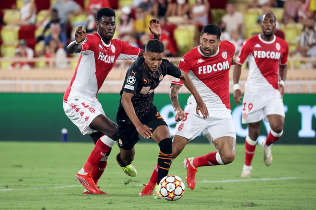 Pertandingan penyisihan ketiga Liga Champions UEFA antara AS Monaco dan FC Shakhtar Donetsk di Stadion Louis II, Monaco. Foto: Valery HACHE / AFP