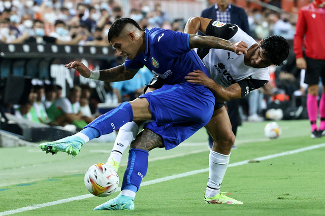 Valencia vs Getafe. Foto: AFP/Jose Jordan