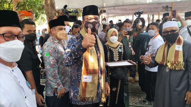 Anies Baswedan di Masjid At-Tabayyun. Foto: ANTARANEWS