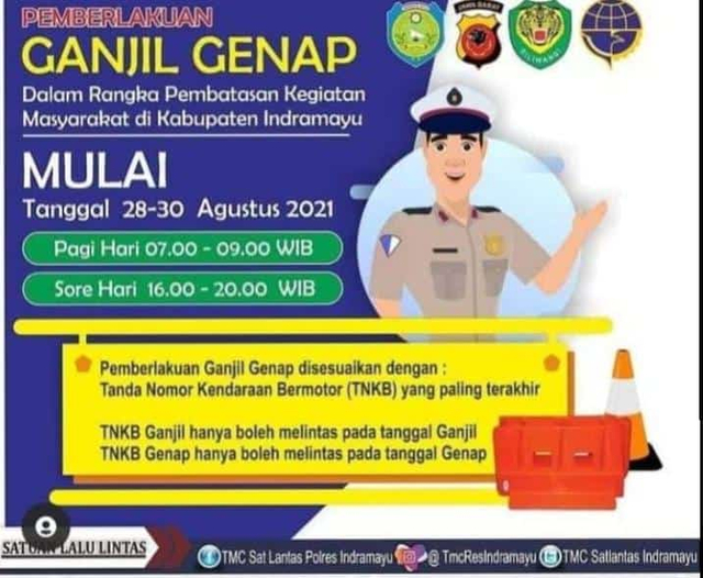 Ilustrasi aturan ganjil genap