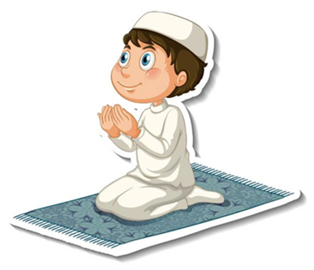 Ilustrasi laki-laki yang membaca doa sapu jagat setelah sholat. https://www.freepik.com/