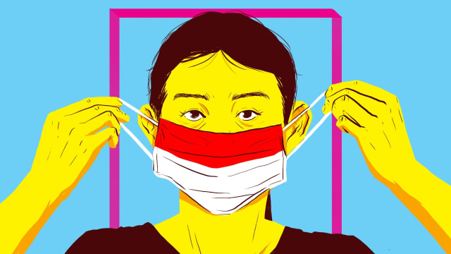 Ilustrasi pakai masker. (foto: kumparan)