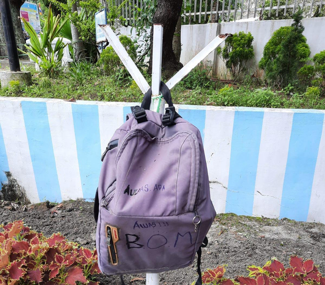 Tas yang diduga bom di Pematang Siantar tapi ternyata keramik. Foto: Dok. Istimewa