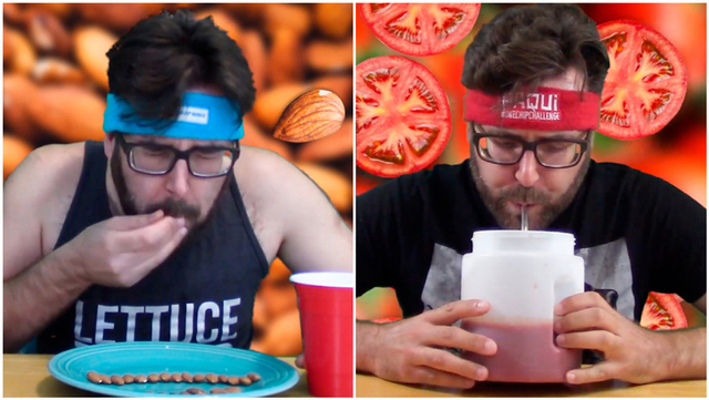 Rekor makan sayuran dan buah tercepat. Foto: Guinness World Records