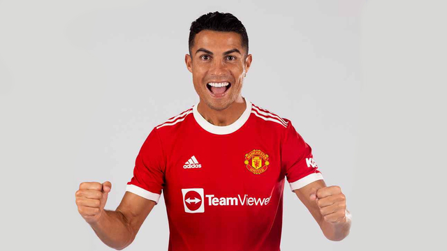 Cristiano Ronaldo berjersi MU. Foto: Manchester United