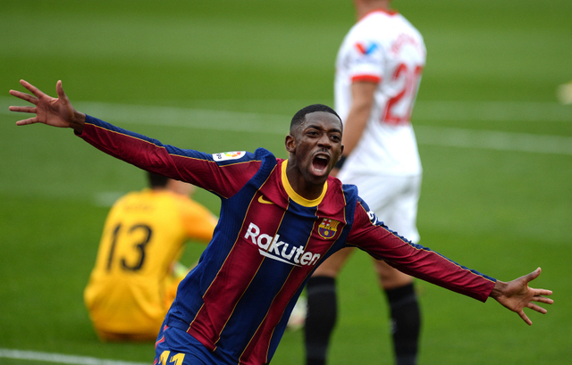 Pemain Barcelona, Ousmane Dembele. Foto: Cristina Quicler / AFP