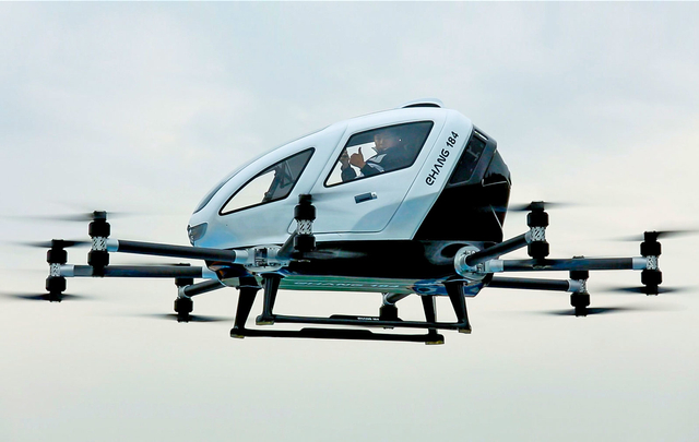 Mobil terbang EHang 216 akan terbang perdana di Indonesia Oktober 2021. Foto: evtol.news