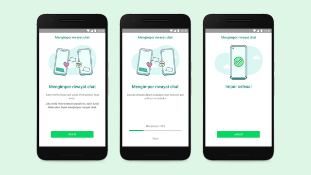 WhatsApp memperkenalkan fitur untuk transfer data chat, foto hingga video antar sistem operasi dari iPhone ke Android. Foto: WhatsApp