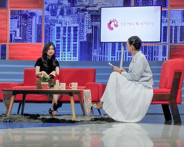 Jennyfer saat jadi narasumber di Kompas TV Dunia Wanita