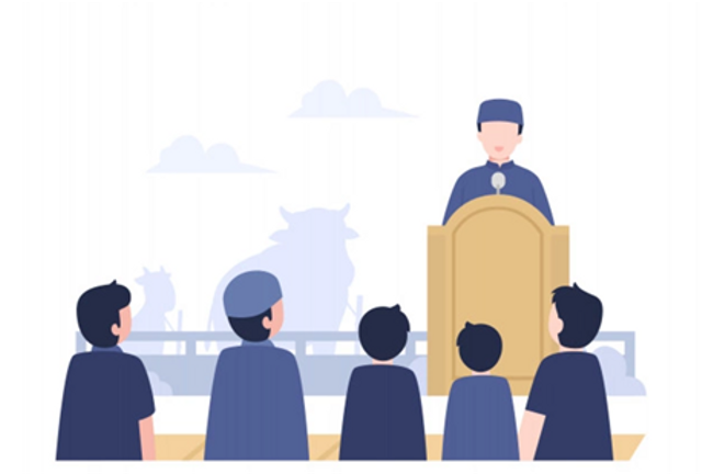Ilustrasi imam yang berkhutbah pada Idul Adha. https://www.freepik.com/