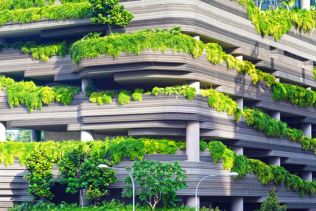 Infrastruktur dengan konsep arsitektur hijau. credit: pixabay