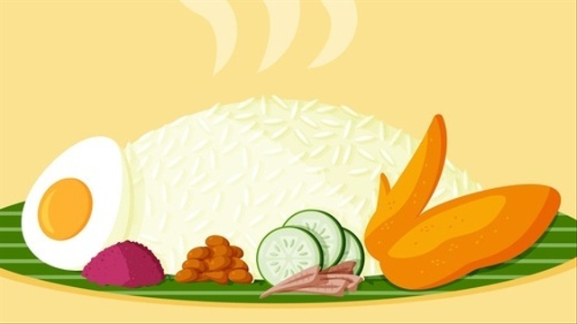 Ilustrasi  Nasi dan Lauk-Pauk. Sumber: freepik.com