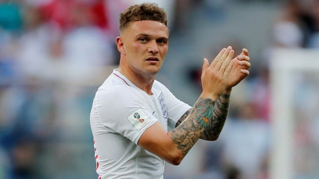 Trippier saat berseragam Inggris. Foto: REUTERS/Carlos Barria