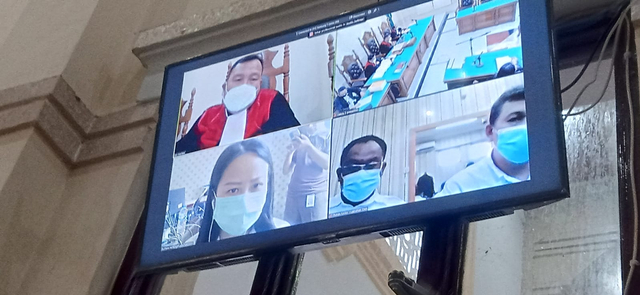 Sidang online kasus vaksin Sinovac Ilegal yang melibatkan oknum dokter Dinas Kesehatan Sumut. Foto: Dok. Istimewa