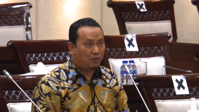 Tangkapan layar Nyoman Adhi Suryadnyana saat menjalani uji kepatutan dan kelayakan sebagai calon anggota BPK RI di Gedung DPR RI, Jakarta, Rabu (8/9/2021). Foto: ANTARA/YouTube Komisi XI DPR RI