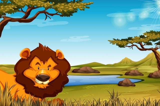 Ilustrasi singa dalam fabel. Foto: Freepik