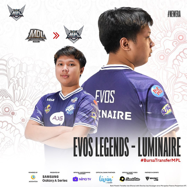 EVOS Legends kedatangan player Ihsan Luminaire. Foto: Instagram/@mpl.id.official