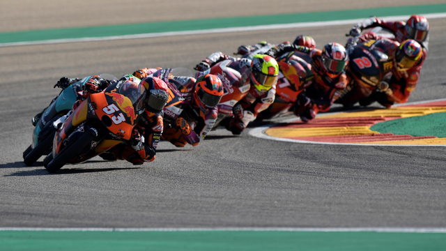 Balapan Moto3 Aragon 2021 di MotorLand Aragon, Alcaniz, Spanyol, Minggu (12/9/2021). Foto: Pablo Morano/Reuters