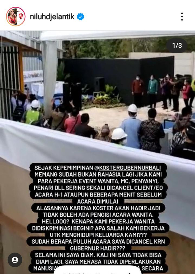 Screenshot status MC Putu Dessy Fridayanthi - IST