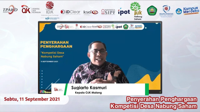 Kepala OJK Malang, Sugiarto Kasmuri, menjadi keynote speaker Waspada Investasi. Foto: dok