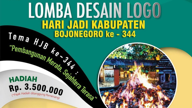 Flyer lomba desain logo Hari Jadi Bojonegoro (HJB) ke-344, tahun 2021. 9istimewa)