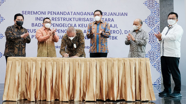 Penandatanganan MRA pengelolaan aset berkualitas rendah Bank Muamalat oleh PT PPA (Persero). Foto: Dok. PT PPA