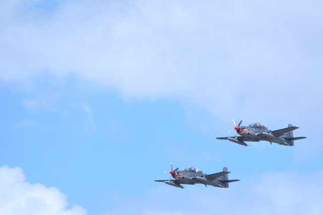Pesawat Super Tucano. Foto: Fikri Yusuf/ANTARA FOTO