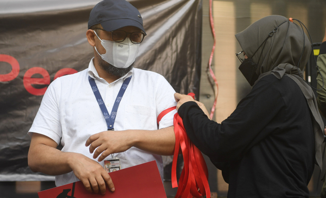 Penyidik nonaktif KPK Novel Baswedan mengikuti aksi anti korupsi di Jakarta, Rabu (15/9/2021). Foto: Akbar Nugroho Gumay/ANTARA FOTO