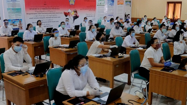 Ilustrasi pelaksanaan tes SKD CPNS 2021. Foto: Nyoman Hendra Wibowo/kumparan