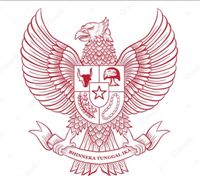 Semboyan bangsa Indonesia tertulis pada cengkraman burung Garuda. Sumber: https://www.freepik.com/