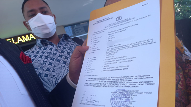 Surat Laporan Polisi dari Luhut Pandjaitan kepada Haris Azhar di Polda Metro Jaya. Foto: Dok. Istimewa