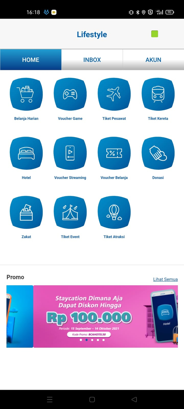 Tampilan di aplikasi Mobile BCA sebagai dorongan gaya hidup dalam merangkul milenial untuk berdonasi maupun berzakat melalui Dompet Dhuafa. Dok Dompet Dhuafa
