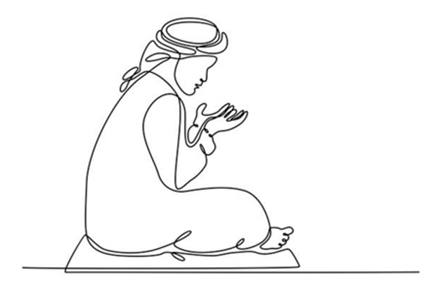 Gambaran laki-laki membaca wirid subhanal malikil qudus setelah sholat witir. Sumber: https://www.freepik.com/
