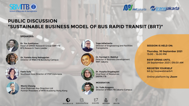 Diskusi Publik Sustainable Business Model pada Bus Rapid Transit yang diselenggarakan oleh SBM ITB