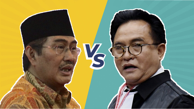 Kolase Jimly Asshiddiqie dan Yusril Ihza Mahendra.
 Foto: Fanny Kusumawardhani/kumparan,Hafidz Mubarak A/Antara