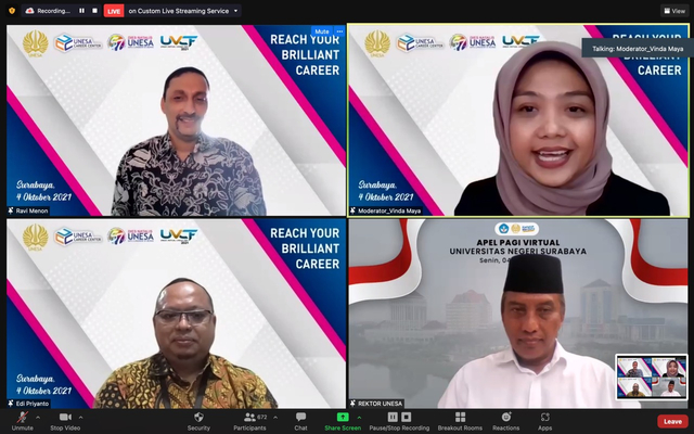 UNESA Career Fair: Tips Bangun Karir dari Direktur SDM Pelindo III dan Orbit 