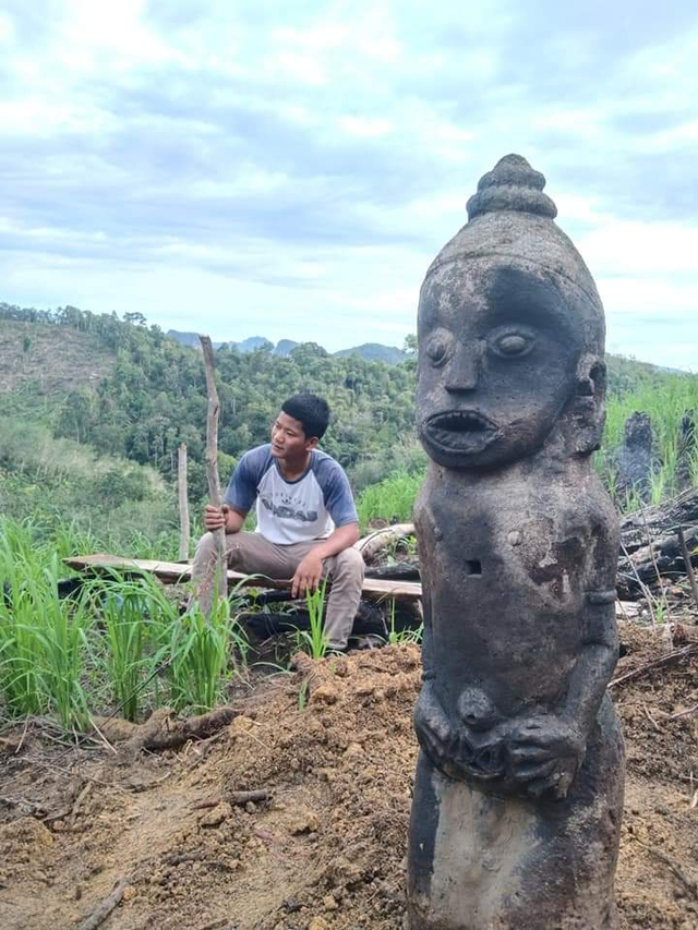 Penemuan patung kuno di Labuhanbatu Utara. Foto: Dok. Istimewa