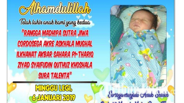 Anak dengan nama 19 kata yang orang tuanya kirim surat ke Presiden Joko Widodo. Foto: Dok. Istimewa