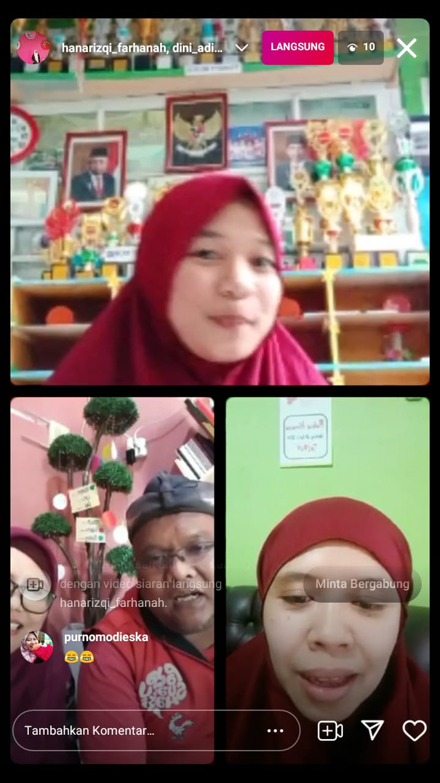 Dokumentasi saat Live Instagram